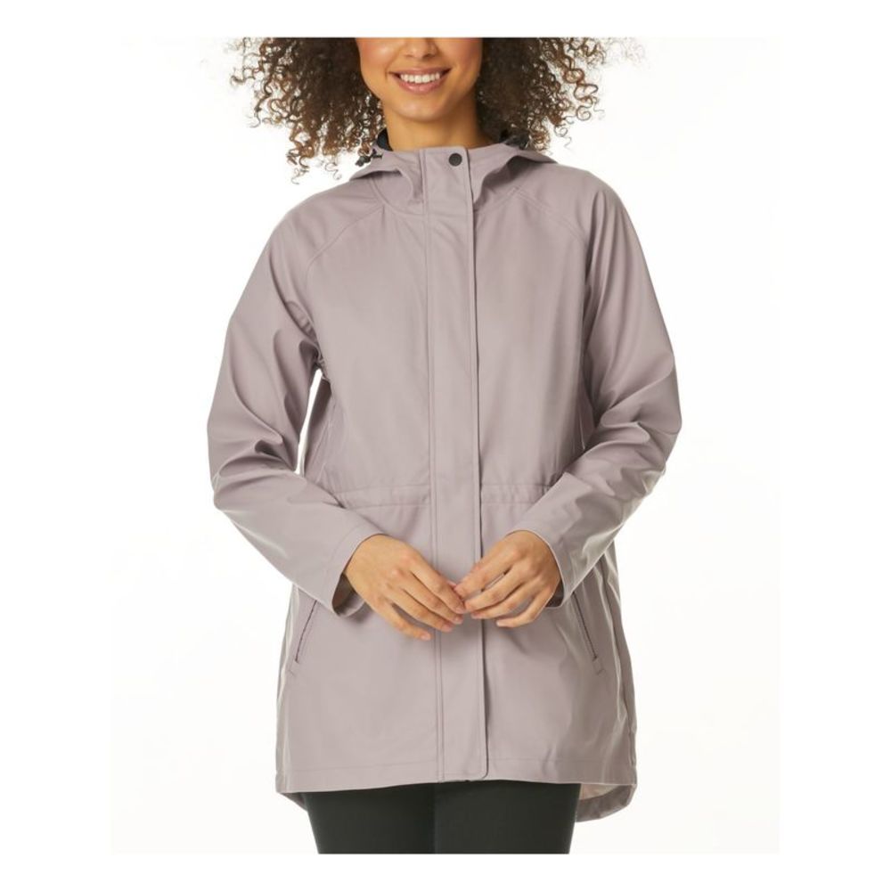 32 DEGREE COOL Womens Purple Zippered Hooded Water-resistant Anorak Raincoat S
